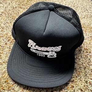 Vintage 1993 Atlanta Braves Trucker Hat Winner Snapback Black Mesh Cap Deadstock